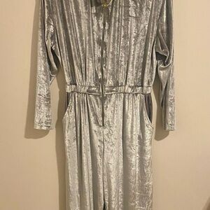 Vintage Carreau Sport Silver Metallic Velvet Jumpsuit